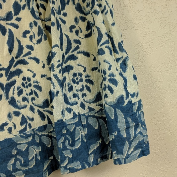 Anthro Odille Colorblock Printed Pleated Skirt A15 - Picture 4 of 4